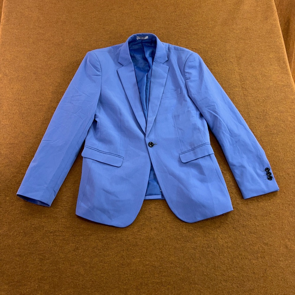 Coofandy Mens Size Medium Blue Stretch Single Button Notch Lapel Blazer New